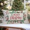 Merry Christmas Throw Pillow Cover 12x20 Inch Red Berry Mistletoe Pine Leaves Christmas Decor Xmas Decorations Outdoor Winter Holiday Lumbar Decorative Pillow Case for Home Bedroom Couch